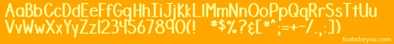 DjbStinkyMarker Font – Yellow Fonts on Orange Background