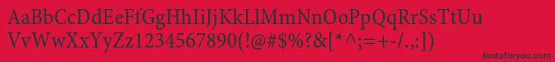 MinionproCncapt Font – Black Fonts on Red Background