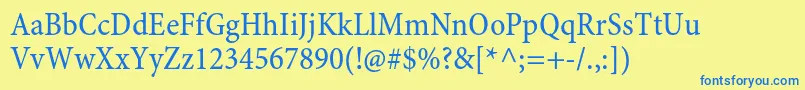 MinionproCncapt Font – Blue Fonts on Yellow Background