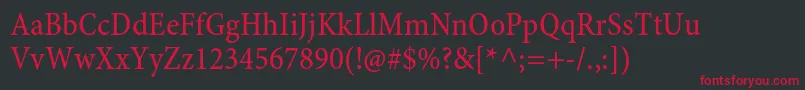 MinionproCncapt Font – Red Fonts on Black Background