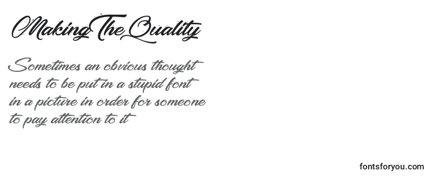 MakingTheQuality Font