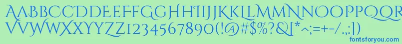 CinzeldecorativeRegular Font – Blue Fonts on Green Background