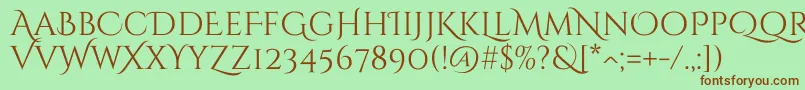 CinzeldecorativeRegular Font – Brown Fonts on Green Background