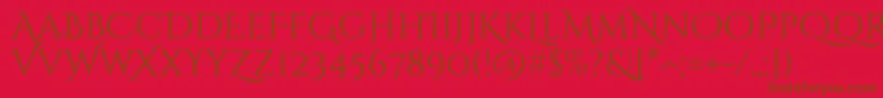 Czcionka CinzeldecorativeRegular – brązowe czcionki na czerwonym tle