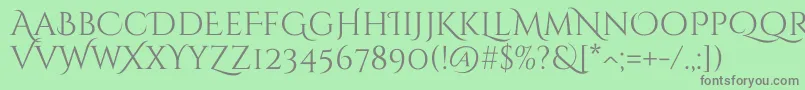 CinzeldecorativeRegular Font – Gray Fonts on Green Background