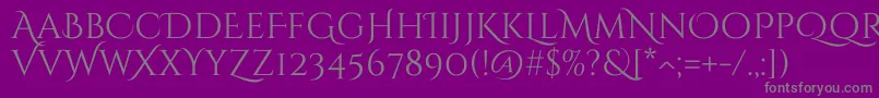 フォントCinzeldecorativeRegular – 紫の背景に灰色の文字