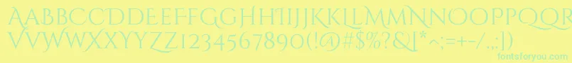 CinzeldecorativeRegular Font – Green Fonts on Yellow Background