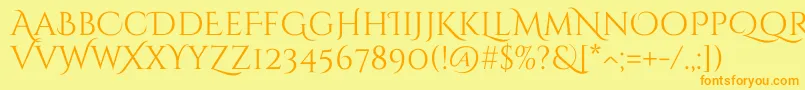 Police CinzeldecorativeRegular – polices orange sur fond jaune