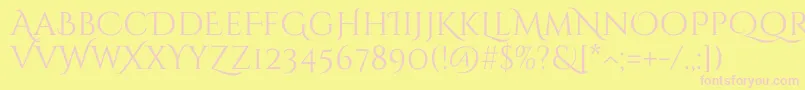 CinzeldecorativeRegular Font – Pink Fonts on Yellow Background