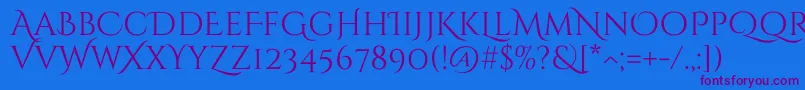 CinzeldecorativeRegular Font – Purple Fonts on Blue Background