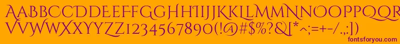 CinzeldecorativeRegular Font – Purple Fonts on Orange Background