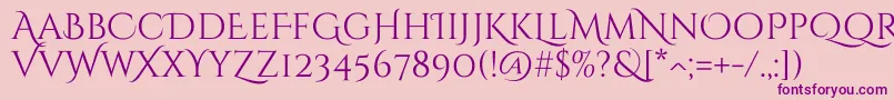 CinzeldecorativeRegular Font – Purple Fonts on Pink Background