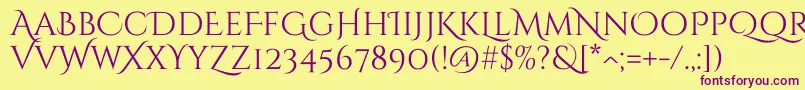 CinzeldecorativeRegular Font – Purple Fonts on Yellow Background