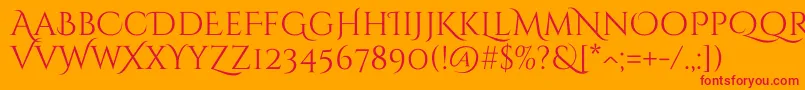 CinzeldecorativeRegular Font – Red Fonts on Orange Background