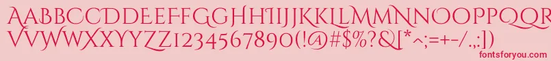 CinzeldecorativeRegular Font – Red Fonts on Pink Background