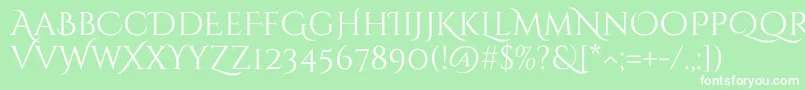 CinzeldecorativeRegular Font – White Fonts on Green Background