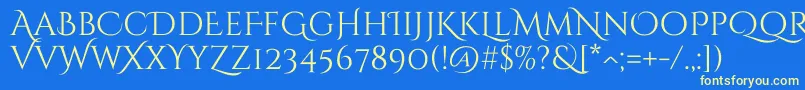 Czcionka CinzeldecorativeRegular – żółte czcionki na niebieskim tle