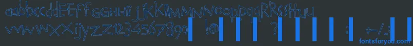 Calvino Font – Blue Fonts on Black Background