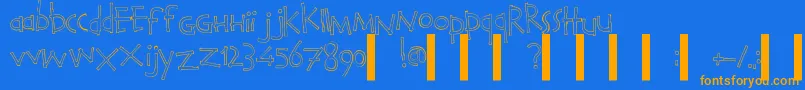 Calvino Font – Orange Fonts on Blue Background