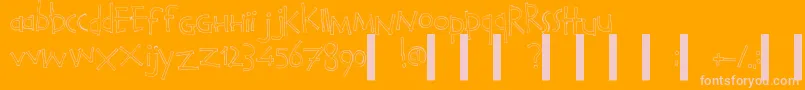 Calvino Font – Pink Fonts on Orange Background