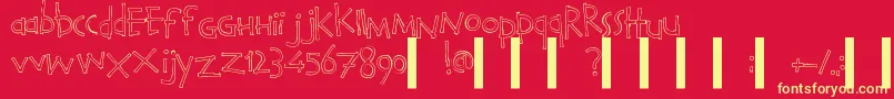 Calvino Font – Yellow Fonts on Red Background