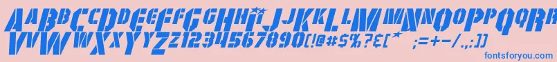 GiColtonItalic-Schriftart – Blaue Schriften auf rosa Hintergrund