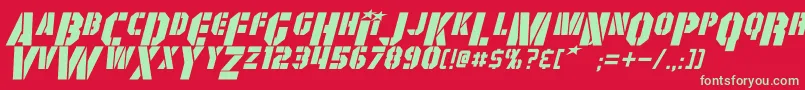 GiColtonItalic Font – Green Fonts on Red Background