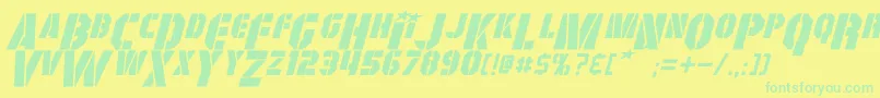 GiColtonItalic Font – Green Fonts on Yellow Background
