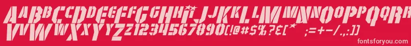 GiColtonItalic Font – Pink Fonts on Red Background