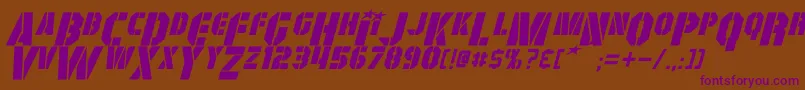 GiColtonItalic Font – Purple Fonts on Brown Background
