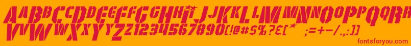 フォントGiColtonItalic – オレンジの背景に赤い文字