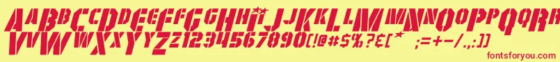 GiColtonItalic Font – Red Fonts on Yellow Background