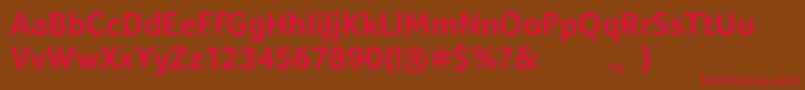 フォントFocoBold – 赤い文字が茶色の背景にあります。