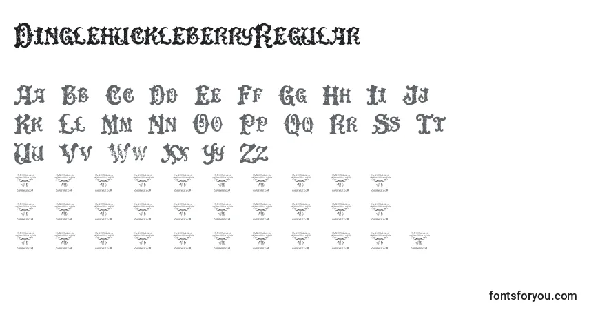 Czcionka DinglehuckleberryRegular – alfabet, cyfry, specjalne znaki