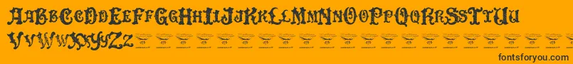 DinglehuckleberryRegular-Schriftart – Schwarze Schriften auf orangefarbenem Hintergrund