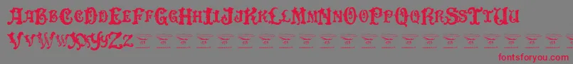 DinglehuckleberryRegular Font – Red Fonts on Gray Background