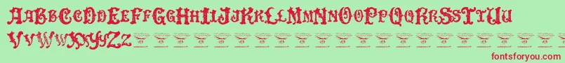DinglehuckleberryRegular Font – Red Fonts on Green Background