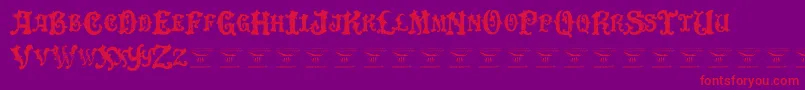 DinglehuckleberryRegular Font – Red Fonts on Purple Background
