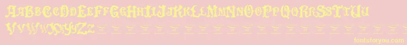DinglehuckleberryRegular Font – Yellow Fonts on Pink Background