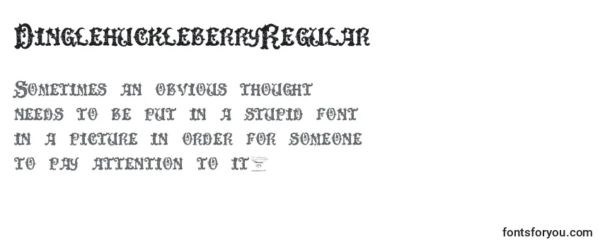 Review of the DinglehuckleberryRegular Font
