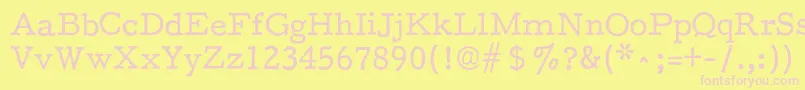 F25Executive Font – Pink Fonts on Yellow Background