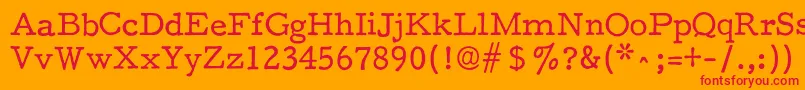 F25Executive Font – Red Fonts on Orange Background