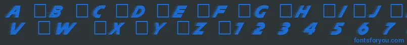 DgSlipstream Font – Blue Fonts on Black Background