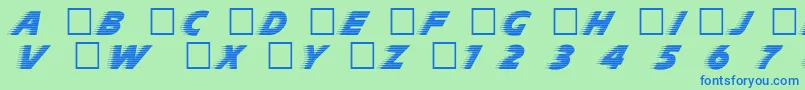 DgSlipstream Font – Blue Fonts on Green Background