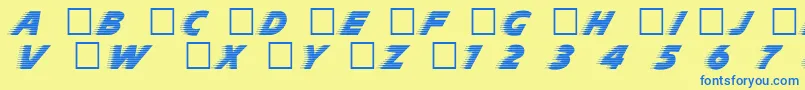 DgSlipstream Font – Blue Fonts on Yellow Background
