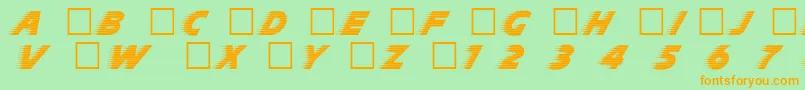 DgSlipstream Font – Orange Fonts on Green Background