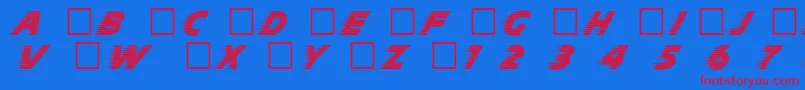 DgSlipstream Font – Red Fonts on Blue Background