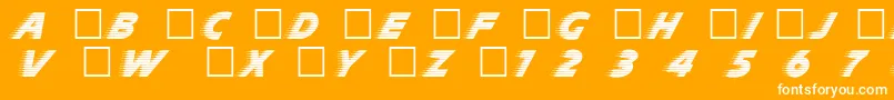 DgSlipstream Font – White Fonts on Orange Background