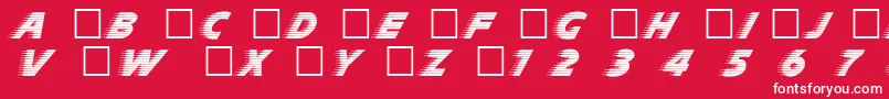 Czcionka DgSlipstream – białe czcionki na czerwonym tle