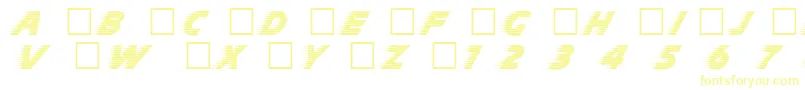 フォントDgSlipstream – 白い背景に黄色の文字